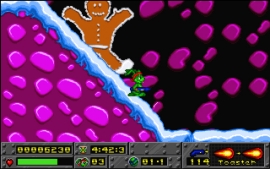 Скриншот игры Jazz Jackrabbit - Holiday Hare 1995